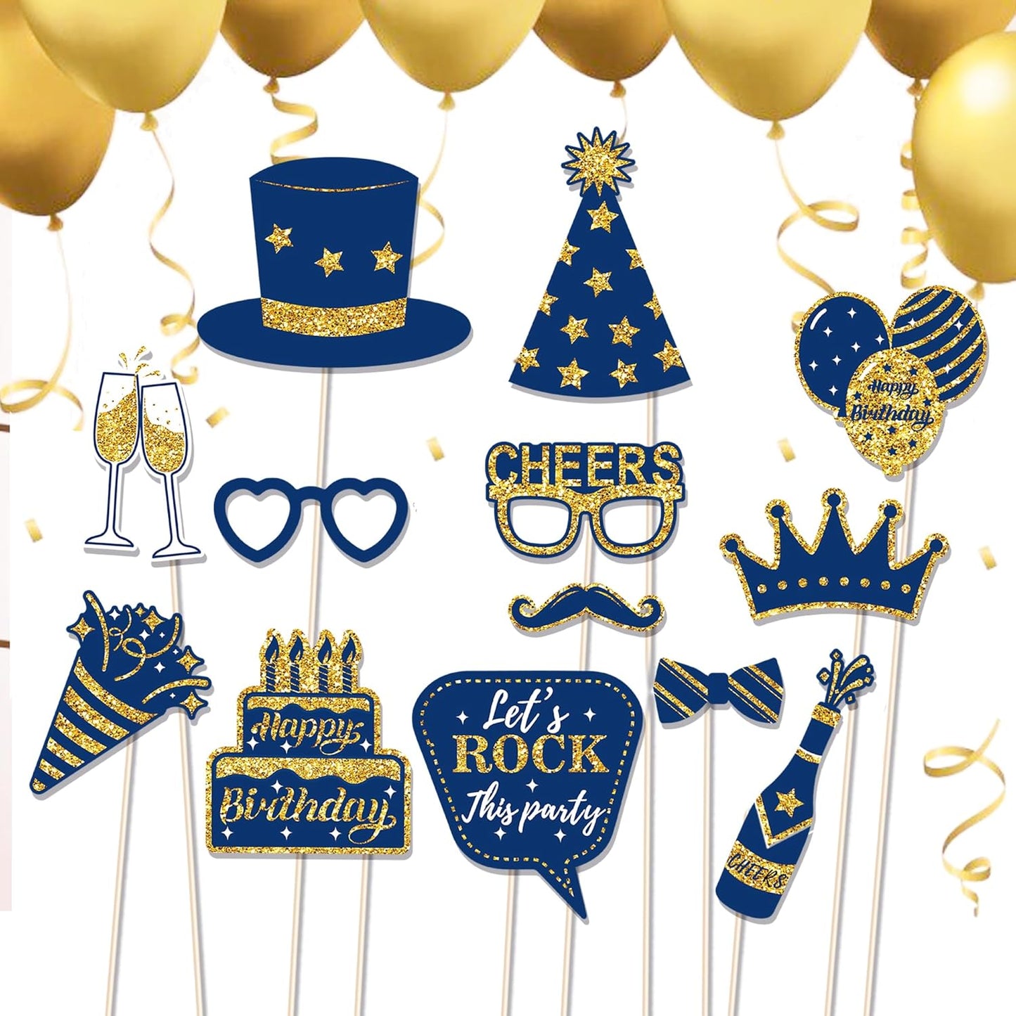 36 PCS Birthday Photo Booth Props Party Supplies Holiday Picture Decorations Photo Booth Props for Birthday Party Favors Pose Sign Kit Fun for Party (Purple and Black)