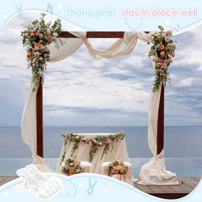 RELBRO Spring Clamps, 3.5 Inch Clear Plastic Clips for Balloon Arch Backdrop Craft Decoration Projects, Invisible Design, 10 Pcs