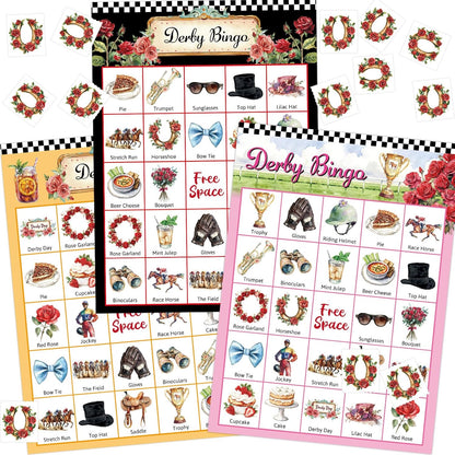 Fancy Land Horse Bingo Games Cards 24 Player Derby Party Bingo Game Western Birthday Party Favors
