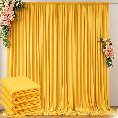 10 ft x 10 ft Wrinkle Free White Backdrop Curtains for Wedding Parties, Polyester Photography Backdrop Drapes for Birthday Parties Stage Backdrop Stand, 2 Panels 5x10FT Background Curtains