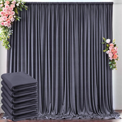 10 ft x 10 ft Wrinkle Free White Backdrop Curtains for Wedding Parties, Polyester Photography Backdrop Drapes for Birthday Parties Stage Backdrop Stand, 2 Panels 5x10FT Background Curtains
