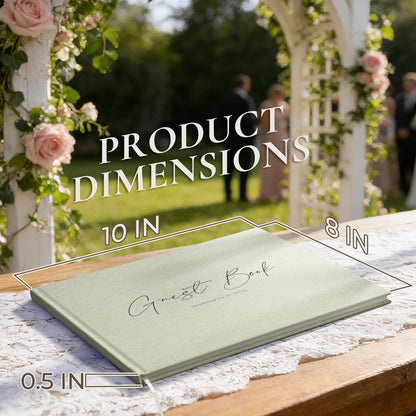 Vienrose Wedding Guest Book Journal, Wedding Registry Must Haves Things with 80 Blank Pages, Linen Photo Guestbook to Sign at Reception Party, Create Your Customizable Memory Album, Dusty Sage Green