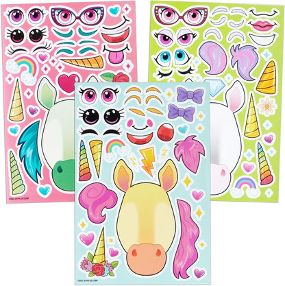 JOYIN 36 Sheets 9"x6" Make a face Stickers for Kids, Make Your Own Animal Stickers with Unicorn, Dinosaur, Sea and Safari Animals, Crafts Birthday Party Favors, Goodie Bags Classroom Activities