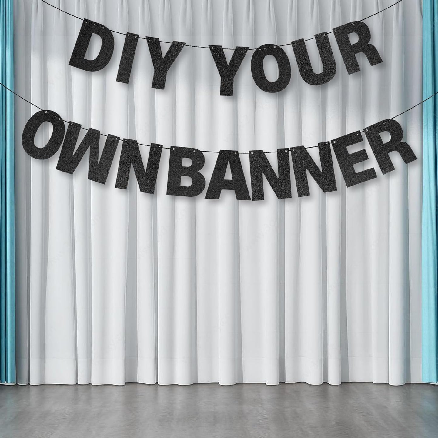 DIY Banner Kit with Letters Glitter Banner Letters Customizable Birthday Banners Graduation Banner Custom Party Hanging Banner for Graduation Wedding Party Baby Shower Decoration(Gold)