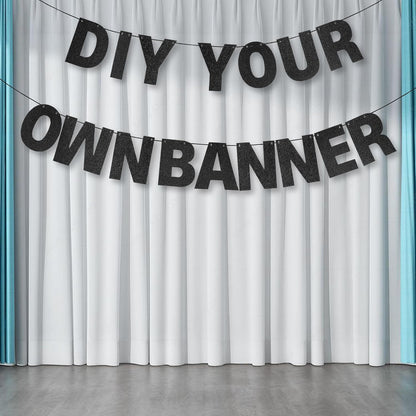 DIY Banner Kit with Letters Glitter Banner Letters Customizable Birthday Banners Graduation Banner Custom Party Hanging Banner for Graduation Wedding Party Baby Shower Decoration(Gold)