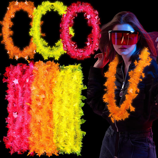 Norme 18 Pcs Glow in The Dark Necklaces Supplies, 15.75'' Neon Fluorescent Light up Necklaces for Women Men Adult, Glow Photo Prop Blacklight Favors for Festival Birthday Wedding Disco Gathering