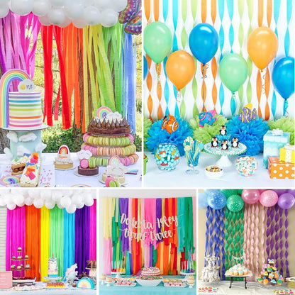 White Crepe Paper Streamers 4 Rolls 328ft, Pack of Party Streamers for Party Decorations, Crepe Paper for Birthday, Baby Shower, Wedding Party Decorations (1.8 Inch x 82 Ft/Roll)
