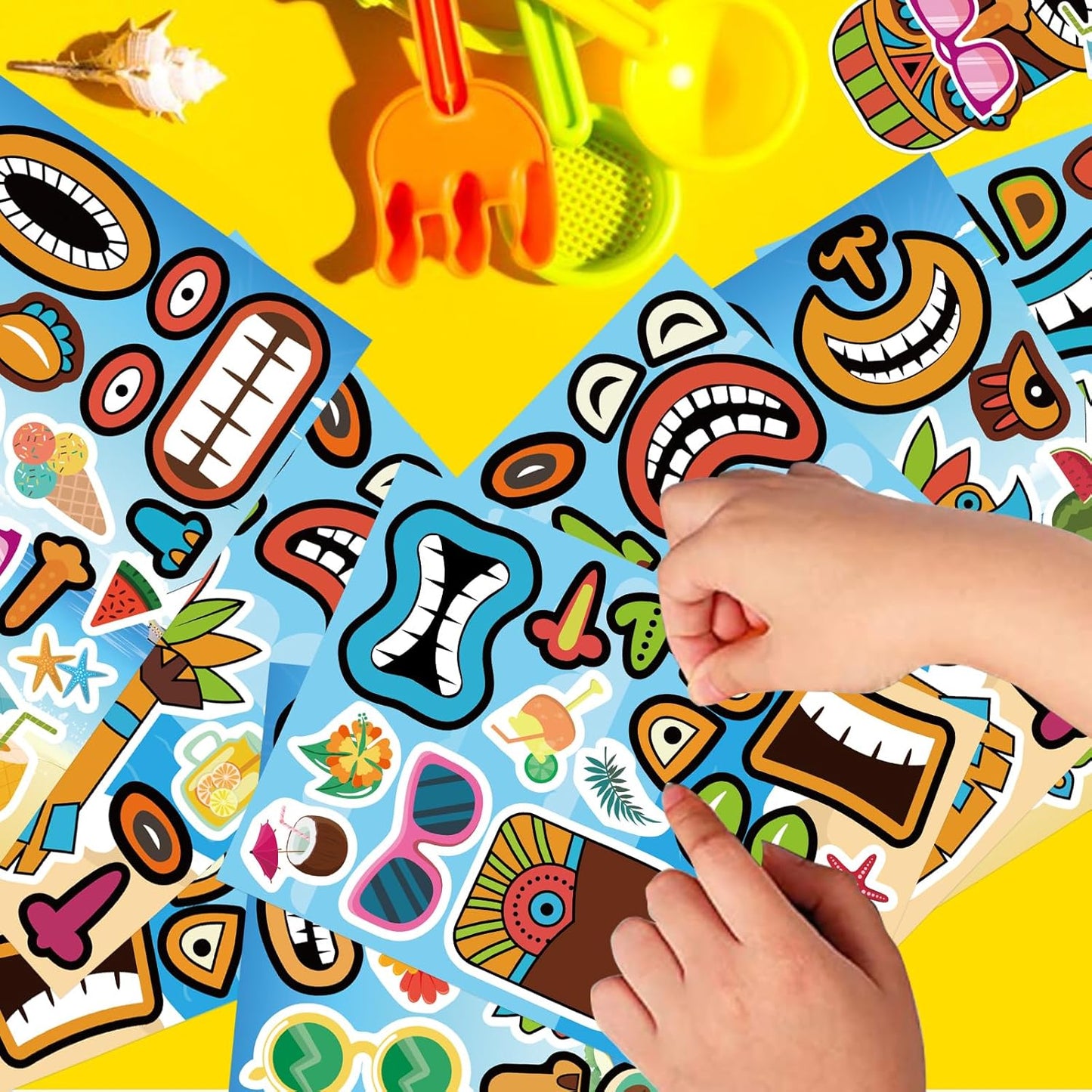24 Sheets Make a Face Stickers for Kids Toddlers, Make Your Own Animal Mix and Match Sticker Sheets with Sea Animals Horses Dinosaurs Unicorns for Kids Crafts Party Favors Goodie Bags Stuffers