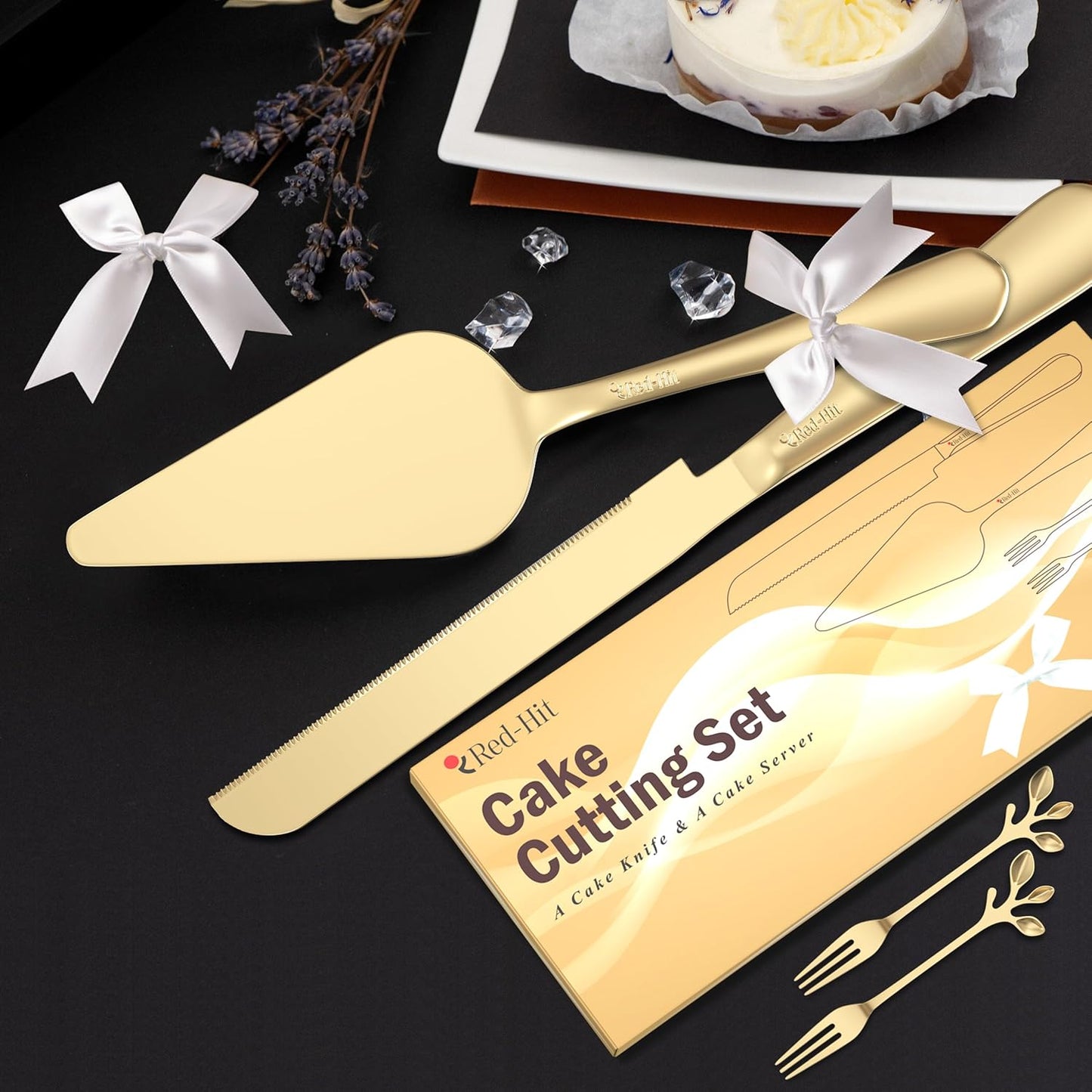 Cake Cutting Set for Wedding Cake Knife and Server Set, Cake Cutter and Pie Spatula, Cake Server and Knife Set of 2