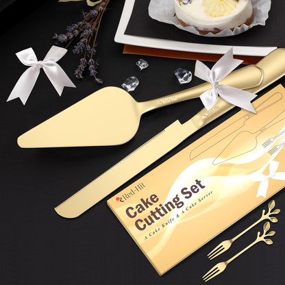 Cake Cutting Set for Wedding Cake Knife and Server Set, Cake Cutter and Pie Spatula, Cake Server and Knife Set of 2
