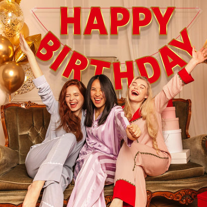 Happy Birthday Banner - 9ft Pre-Strung Happy Birthday Sign for Women, Men, Girls, Boys - No DIY Birthday Decorations & Party Supplies(Macaron)