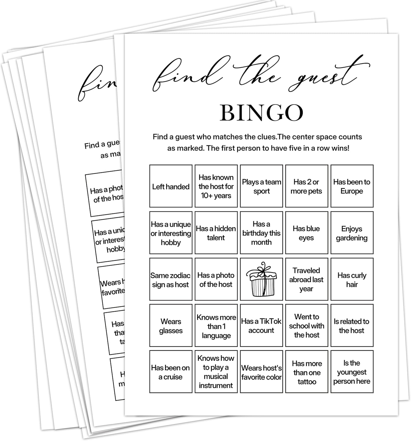 Birthday Bingo Game Cards, 25 Unique Sheets, Adult Birthday Party Games, Icebreaker Fun for Guests, Engaging Bingo Game for Adults, Party Entertainment Activity