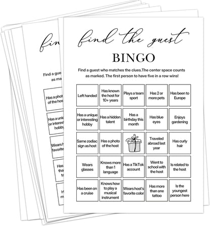 Birthday Bingo Game Cards, 25 Unique Sheets, Adult Birthday Party Games, Icebreaker Fun for Guests, Engaging Bingo Game for Adults, Party Entertainment Activity