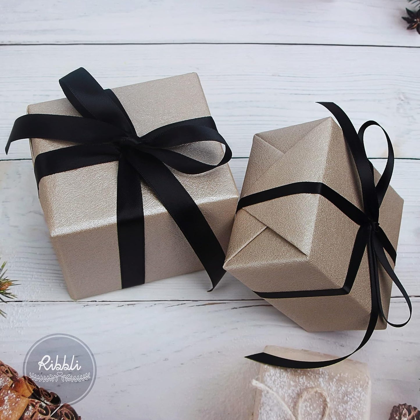 Ribbli Double Faced White Satin Ribbon,3/8” x Continuous 25 Yards,Fabric Ribbon use for Bows Bouquet,Gift Wrapping,Floral Arrangement