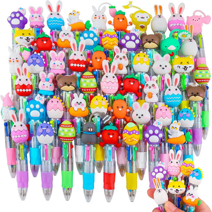 CZWZ 20Pcs Mini Multicolor Pens in One 4-in-1 Cute Pens Bulk for Kids, Fun Kawaii Ballpoint Pens for Birthdays and Children's Party Favors Gifts Teacher School Supplies