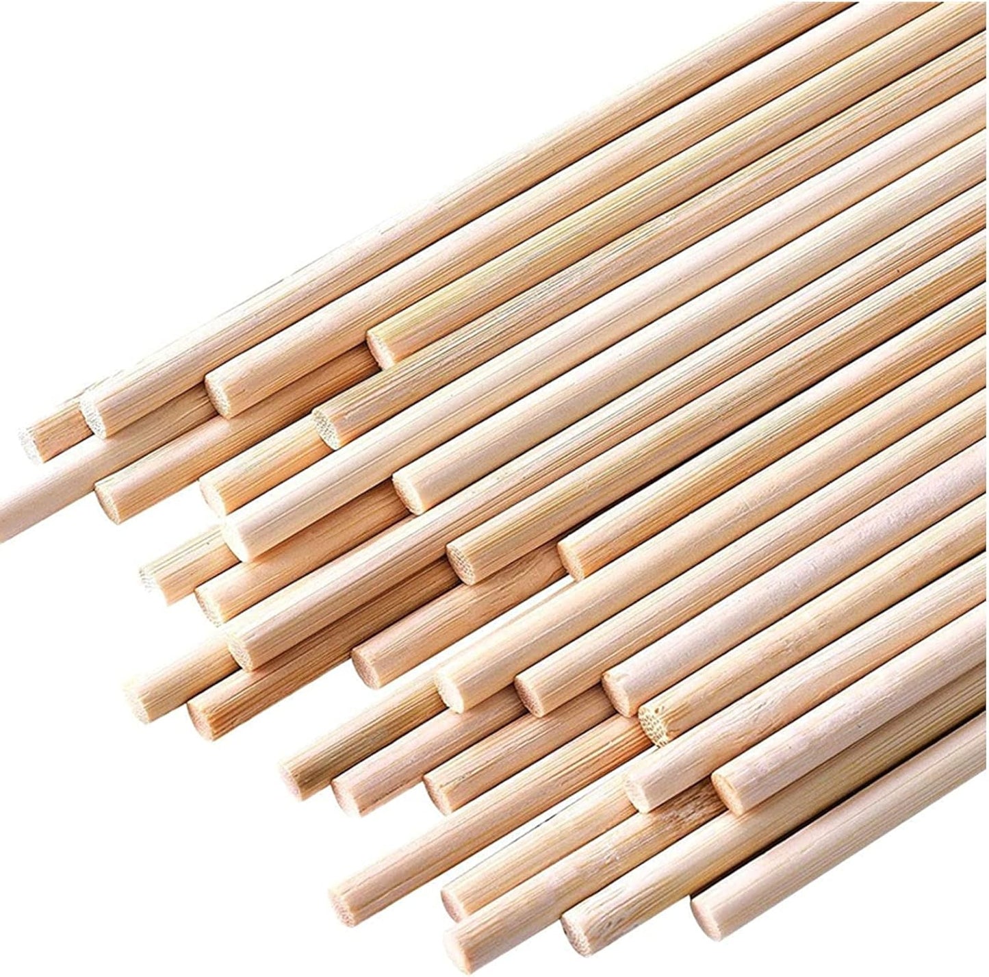 HOPELF 10PCS Bamboo Sticks - 1/2 x 17.5 Inch Dowel Rods for Crafts, DIYers
