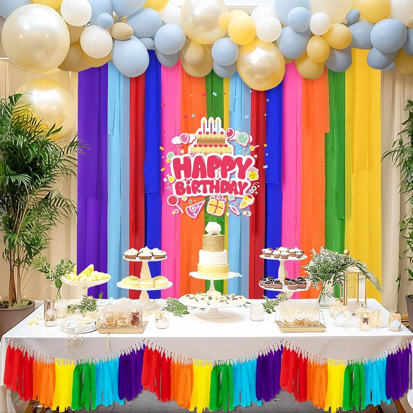 Oubest Crepe Paper Streamers 2.2 Inch x 656 Feet Ideal Party Supplies & Decorations for Birthdays Baby Showers Bachelorettes Weddings DIY, 8 Rolls Pastel Streamers Backdrops, Doorway & Wall Decor