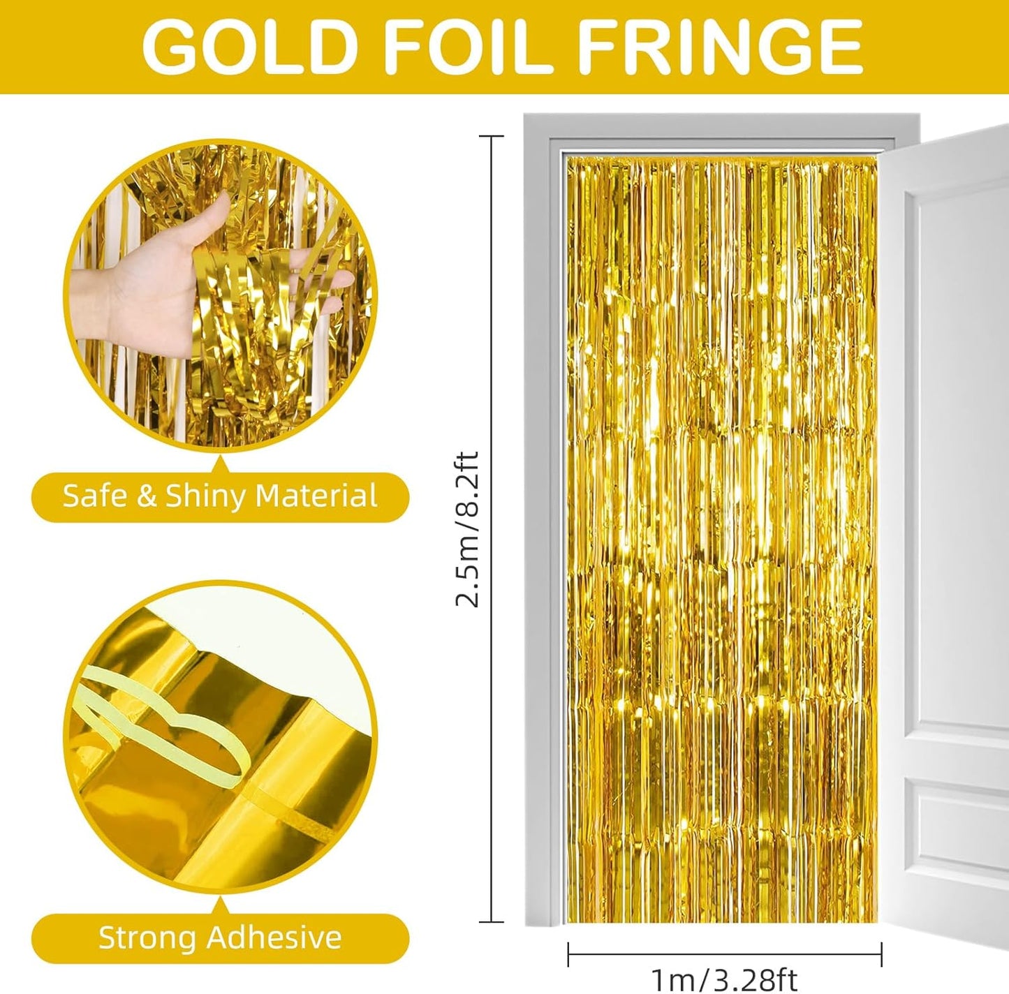 Silver Fringe Curtain Party Streamers, 12 Pack 3.3ft x 8.2ft Foil Curtain Backdrop Tinsel Foil Fringe Curtains Photo Booth Backdrop Streamer for Birthday, Wedding, Baby Shower, Disco Party