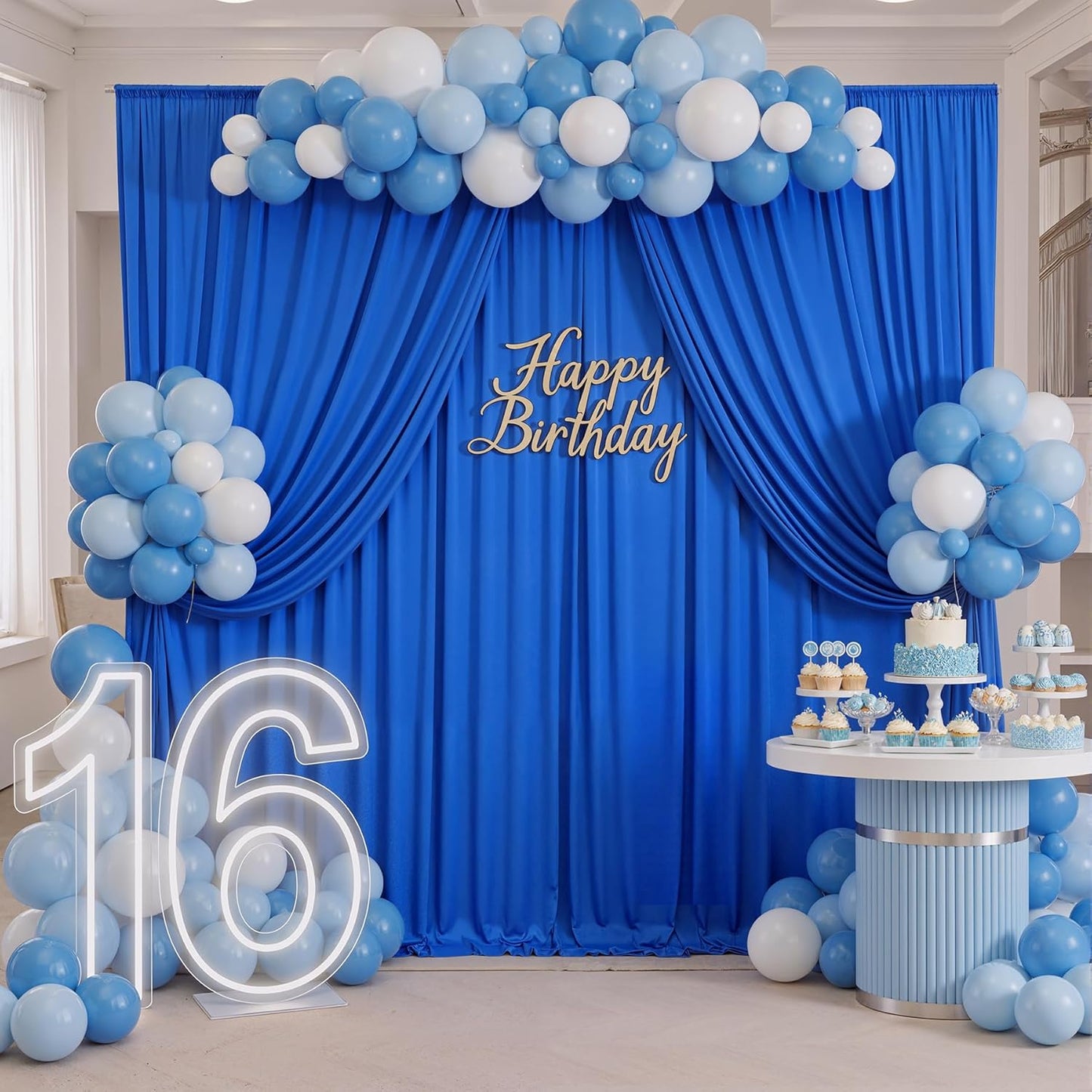 10ftx10ft Black Backdrop Curtains for Weddings Parties, Wrinkle Free 2 Panels Silky Polyester Photo Backdrop Drapes Back Drop Cloth Drapery for Birthday Mother'sDay Photography Background