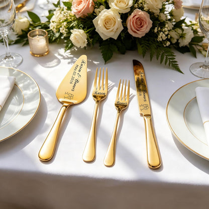Personalized Wedding Cake Knife and Server Set, Custom Cake Cutting Set for Wedding, Silver Cake Knife Set Stainless Steel, Customized Gifts for Weddings, Engagements, Anniversaries, Birthday(Silver)