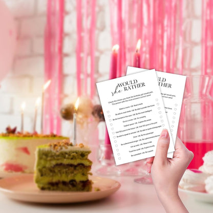 Birthday Party Games, My Favorite Memory, 25 Pcs Card Set for Guests, Fun Birthday Game for Teen Adults – A06
