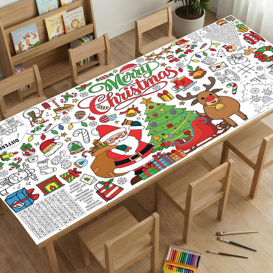 YQUQWN Giant Spring Coloring Tablecloth with Stickers 72x35 Inch Paper Coloring Banner Large Coloring Poster for Spring Crafts Activities Party Table Decorations