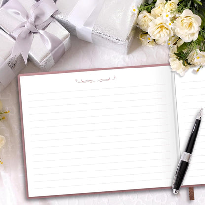 Elegant Wedding Guest Book - Perfect for Wedding Receptions, Baby Showers, Birthdays and Special Events - 7" x 9" Sign in Book - 120 Lined Pages - Leather Hardcover - Pink