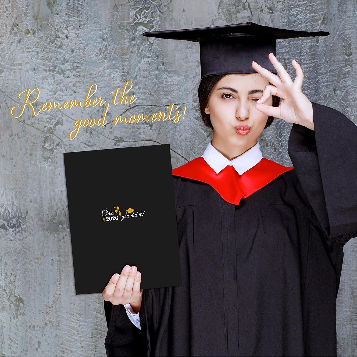 DYIRBIIY 18"X12" Graduation Signature Board - Class of 2026 - Grad Guest Book Alternative for College & High School Students, Congrats Graduate Gift, Party Favors & Decors(Blue) - A10