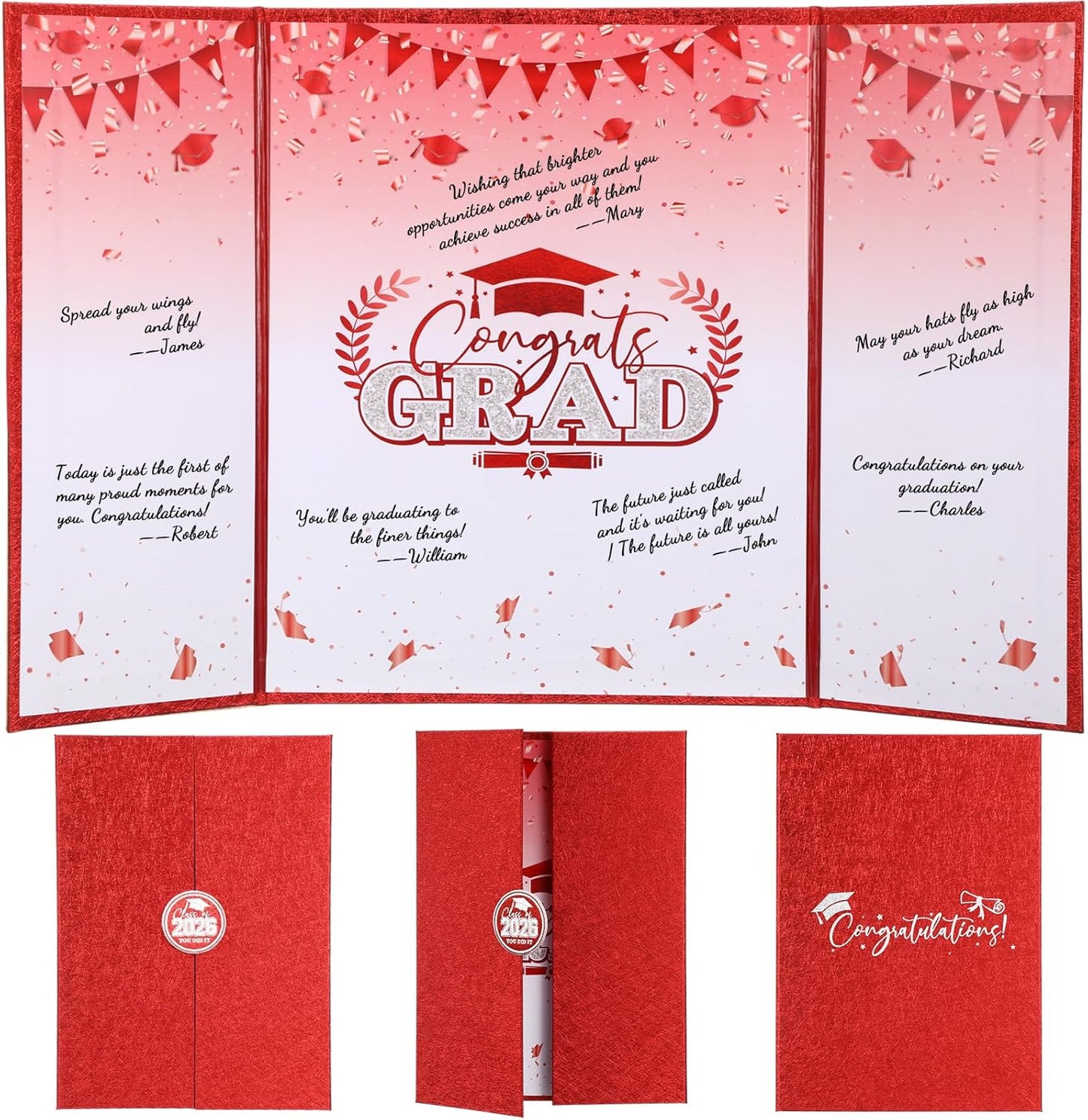 Engrowtic 2026 Graduation Guestbook Alternative Gold and Pink Guest Book Class of 2026 Congrats Graduation Party Decorations Grad Party Signature Board Card for College High School Graduate Gifts