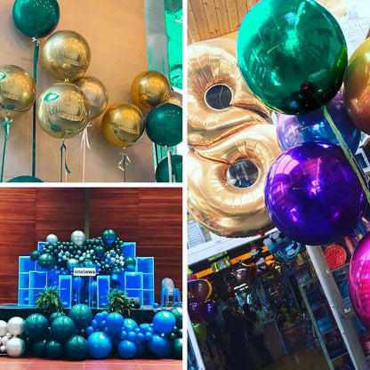 PartyWoo Metallic Gold Foil Balloons 20pcs Different Sizes Pack of 22 15 10 Inch Large Round Foil 4D Inflatable Mirror Ball Mylar Balloons for Graduation Birthday Baby Shower Party Decorations