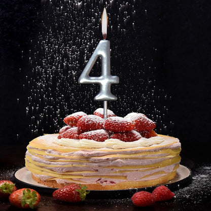 10 Pieces Birthday Numeral Candles, Cake Numeral Candle for Cake Decoration, Number 0-9 Cake Topper Candles Number 0 1 2 3 4 5 6 7 8 9 for Birthday Wedding Anniversary Party Celebration, Black