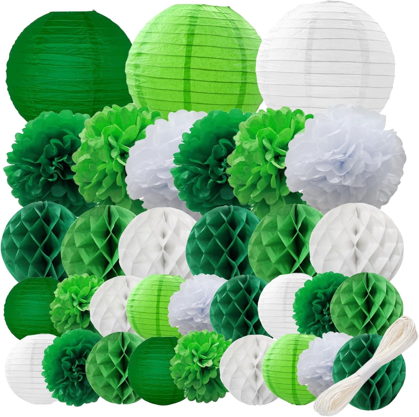 WOLHOWLTD Mermaid Theme Paper Decoration Set - 33 Pcs Paper Lanterns, Pompoms, Honeycomb Decorations for Mermaid Theme, Baby Shower,Wedding Rainbow Birthday Party Home Decoration(Pink Blue Purple)