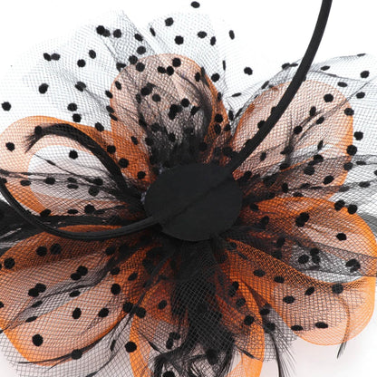 DRESHOW Fascinators Hat Flower Mesh Ribbons Feathers on a Headband and a Clip Tea Party Headwear for Girls and Women - Colors A