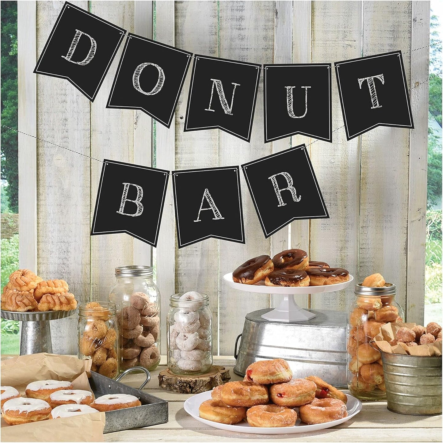 Decorative Custom Chalkboard Paper Pennant Banner - 6" x 7" w/ 15' twine (24-Piece) - Reusable & Eco-Friendly Bunting Set for Weddings, Birthdays & More