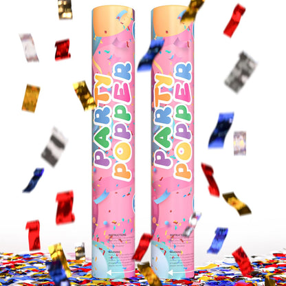 Confetti Poppers Confetti Cannon | 12 Pack | Glitter Multicolor | Party Poppers for Graduation, Birthday, Wedding | Alternative to Fireworks Smoke Bombs | Launches 25 ft | 12 inch | TUR Party Supplies