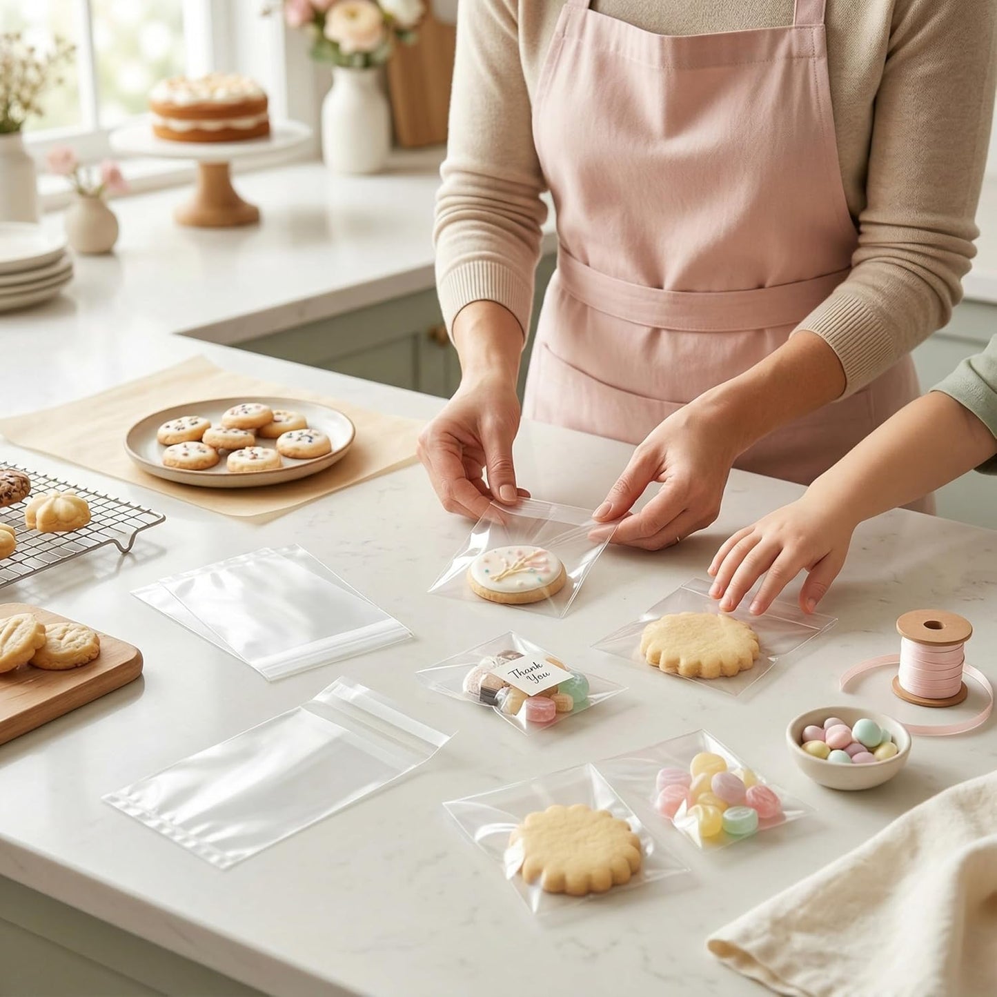 Clear Self Sealing Cellophane Bags 4"x6" (10.2 x 15.2cm) Pack of 200 – 4x6 Cookie Bags with Seal for Treat Bags, Cookies Wrappers Candy Party Favors Goodie