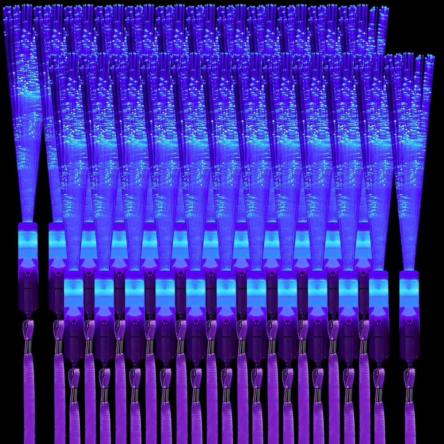 Zhanmai 24 Pieces Upgraded Glow Fiber Wands Sticks K-pop Concert LED Light Fiber Optic Wands LED Flashing Glow Sticks Bulk for Wedding Party Favors(Mixing Color)