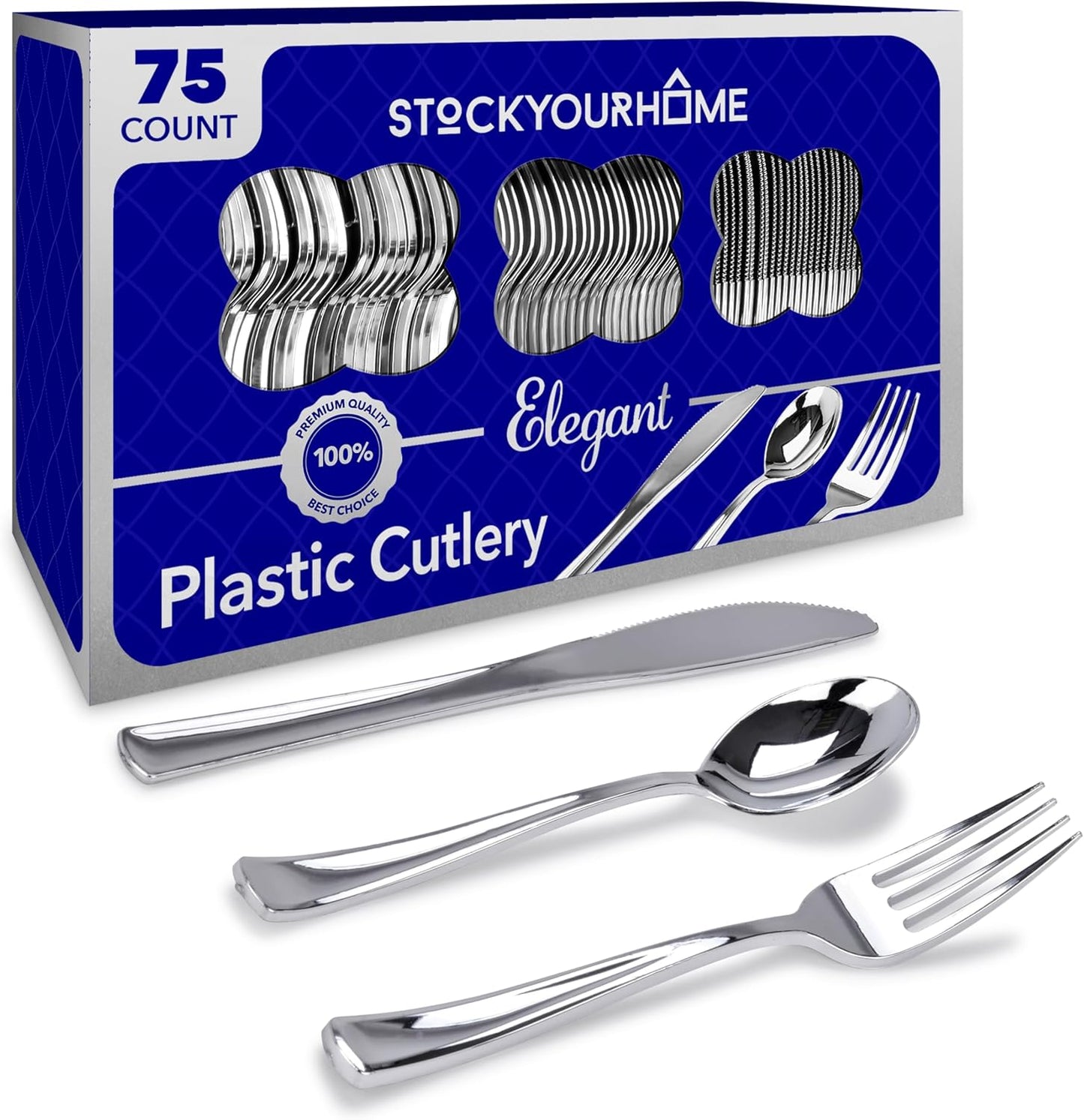 Gold Plastic Silverware Set (160 Bulk Pack) Disposable Cutlery Utensils, 80 Gold Forks, 40 Gold Knives, 40 Gold Spoons, Heavy Duty Flatware For Holidays, Parties, Dinners, Weddings, and Occasions