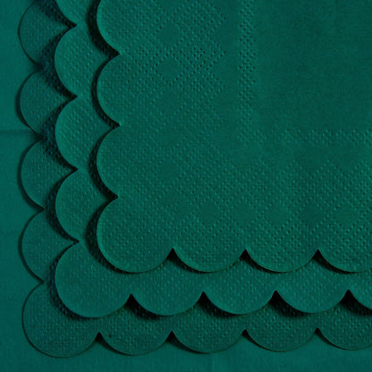 100 Pack Cocktail Napkin 2-Ply Scalloped Edged Dessert Napkins Folded 5 x 5 Inches Disposable Napkins for Dinner Wedding Birthday Party Bridal Anniversary Reception Event (Pink)