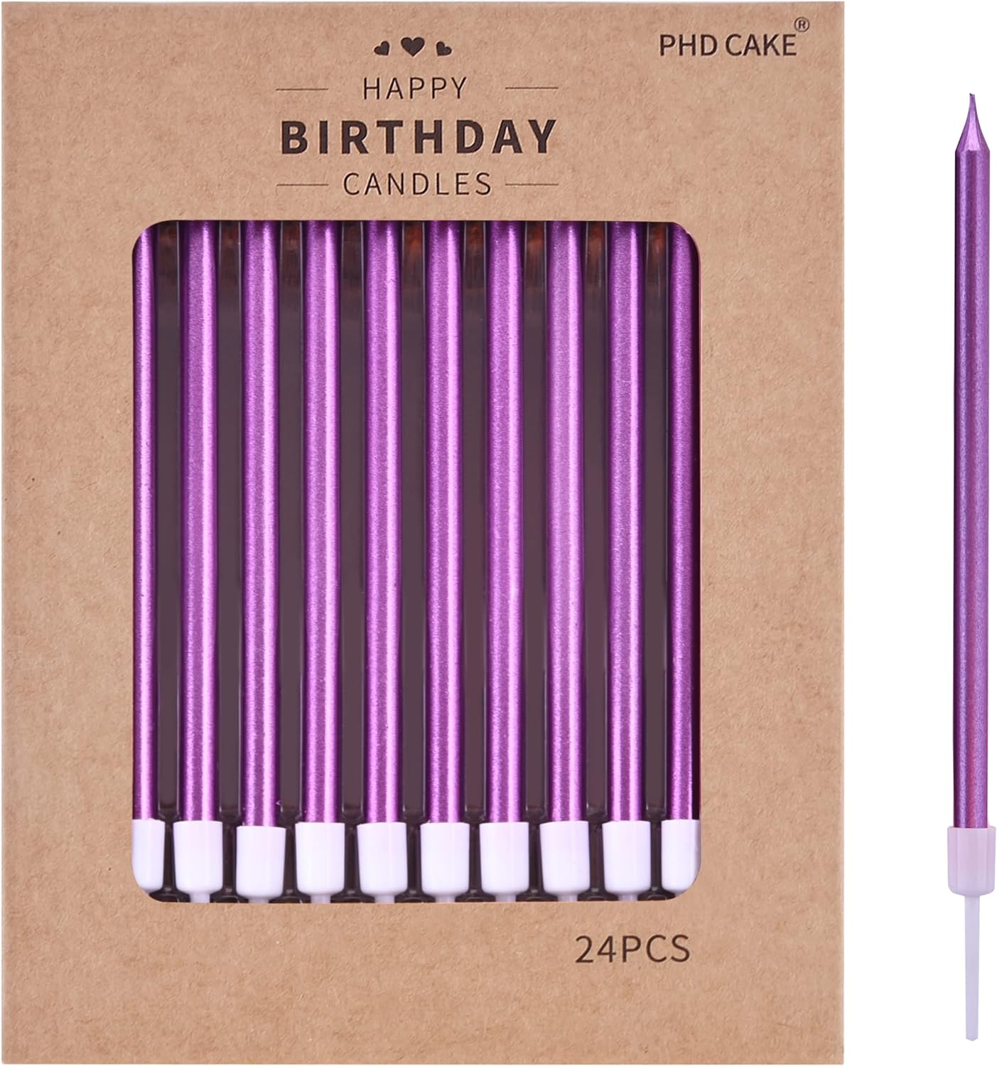 PHD CAKE Champagne Gold Long Thin Metallic Birthday Candles, Cake Candles, Birthday Parties, Wedding Decorations, Party Candles