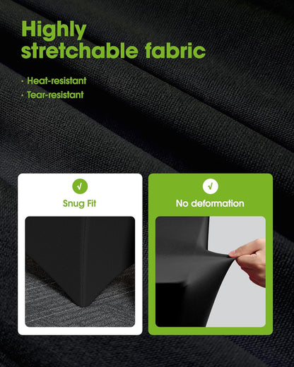 Pureegg Spandex Tablecloth 6ft - 2 Pack, Fitted and Tight Cloth for Rectangle Table, Wrinkle-Free and Stretch Table Cover for Party, Wedding, Banquet and Birthday, White