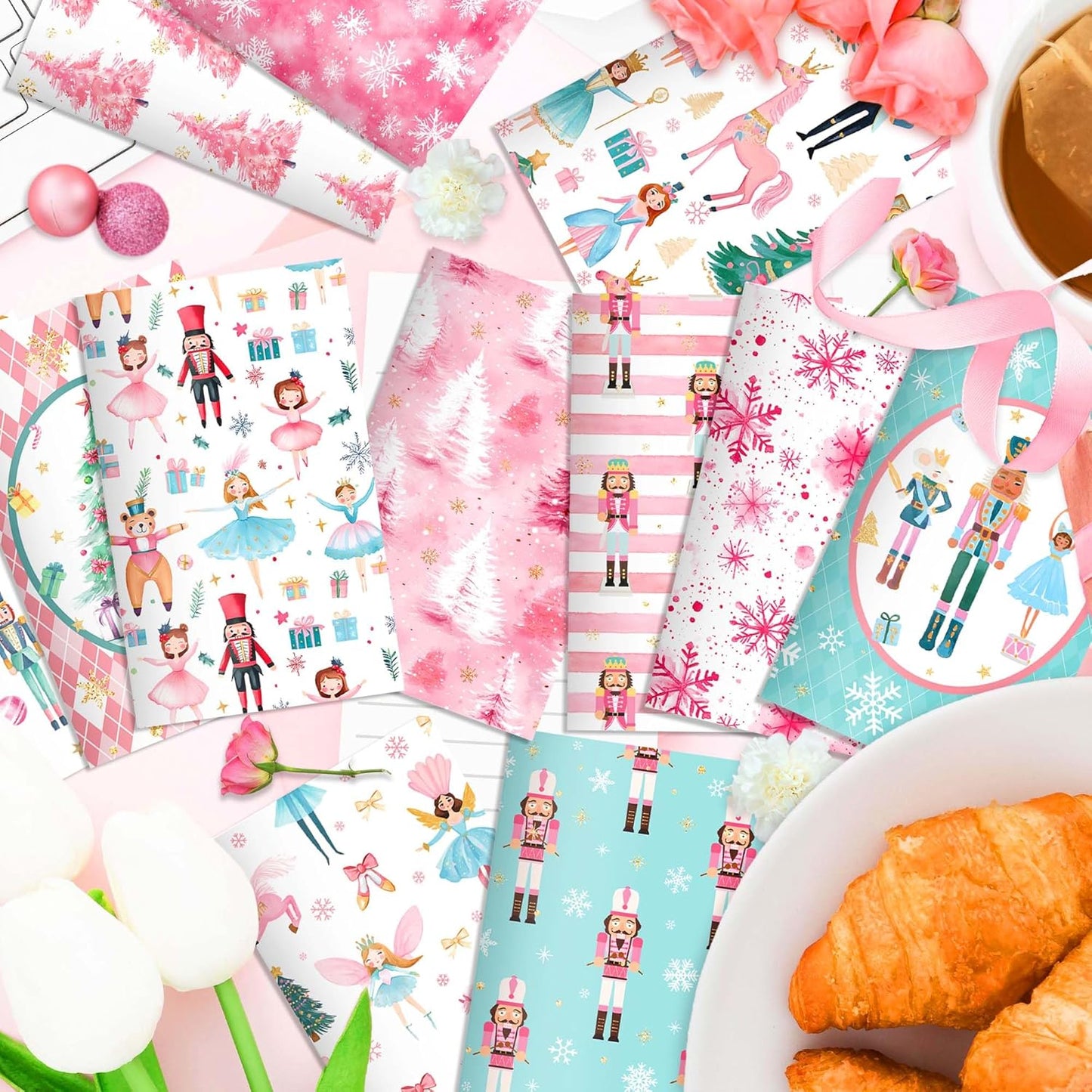 24Packs Ballerina Nutcracker Mini Notepads - Christmas Soldier Ballet Fairy Pocket Notebooks with 12 Designs & Lined Pages, 3.15x4.92 Inches Journal Memo Pads for Xmas Winter Holiday Party Favors