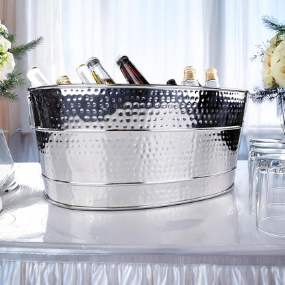 BREKX Aspen Galvanized Tub, Copper Finish Metal Ice and Drink Cooler for Parties, Sealed Leak Resistant Party Cooler, Easy to Clean, Handcrafted, Large Oval 25-Quart (6 Gallon), 30 Bottle Bucket