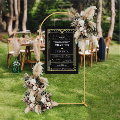 Metal Arch Backdrop Stand 7.2FT+6FT Wedding Arch Backdrop Stand Set of 2 Gold Arch Backdrop Stand for Valentines Day Party Wedding Ceremony Baby Shower Birthday Floral Balloon Decration