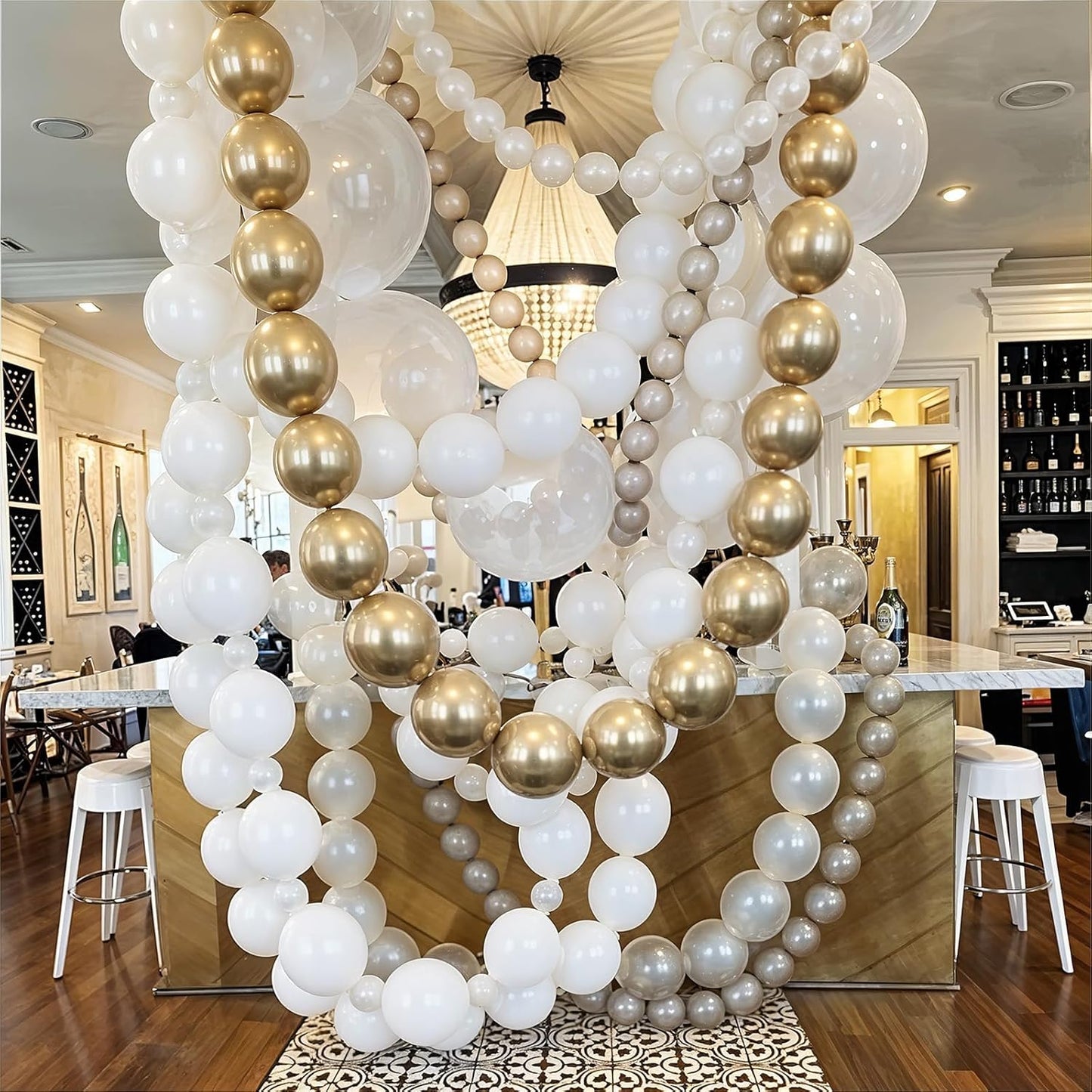 Gold Quick Link Balloons, 60PCS Linking for Balloon Wall Arch Chains, 6inch Linkable for Wedding Birthday Baby Shower Engagement Graduation Party Decorations