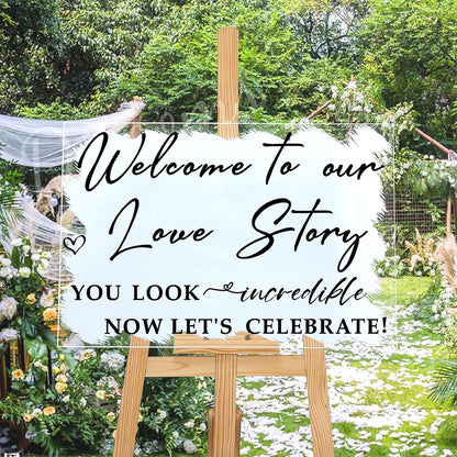 Custom Name Welcome to Our Wedding Signs Personalized Wedding Mirror Decals Selfie Mirror Decal for Wedding Entry Reception Display Golden Date Marriage DIY Vinyl Lettering Welcome Party Decoration