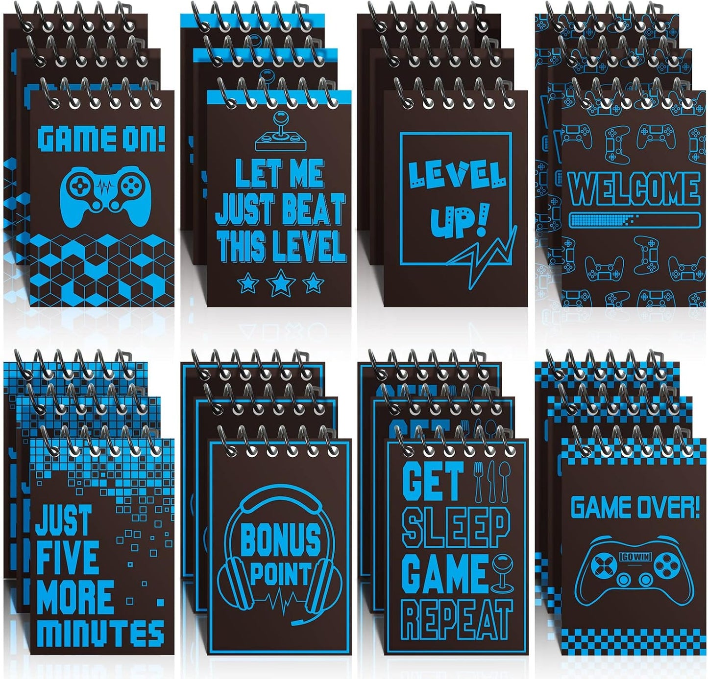 Epakh 24 Pieces Gaming Mini Notepads Video Game Notebooks Gamer Notebooks for Video Gaming Themed Birthday Party Favor Supplies Teacher Classroom Supplies