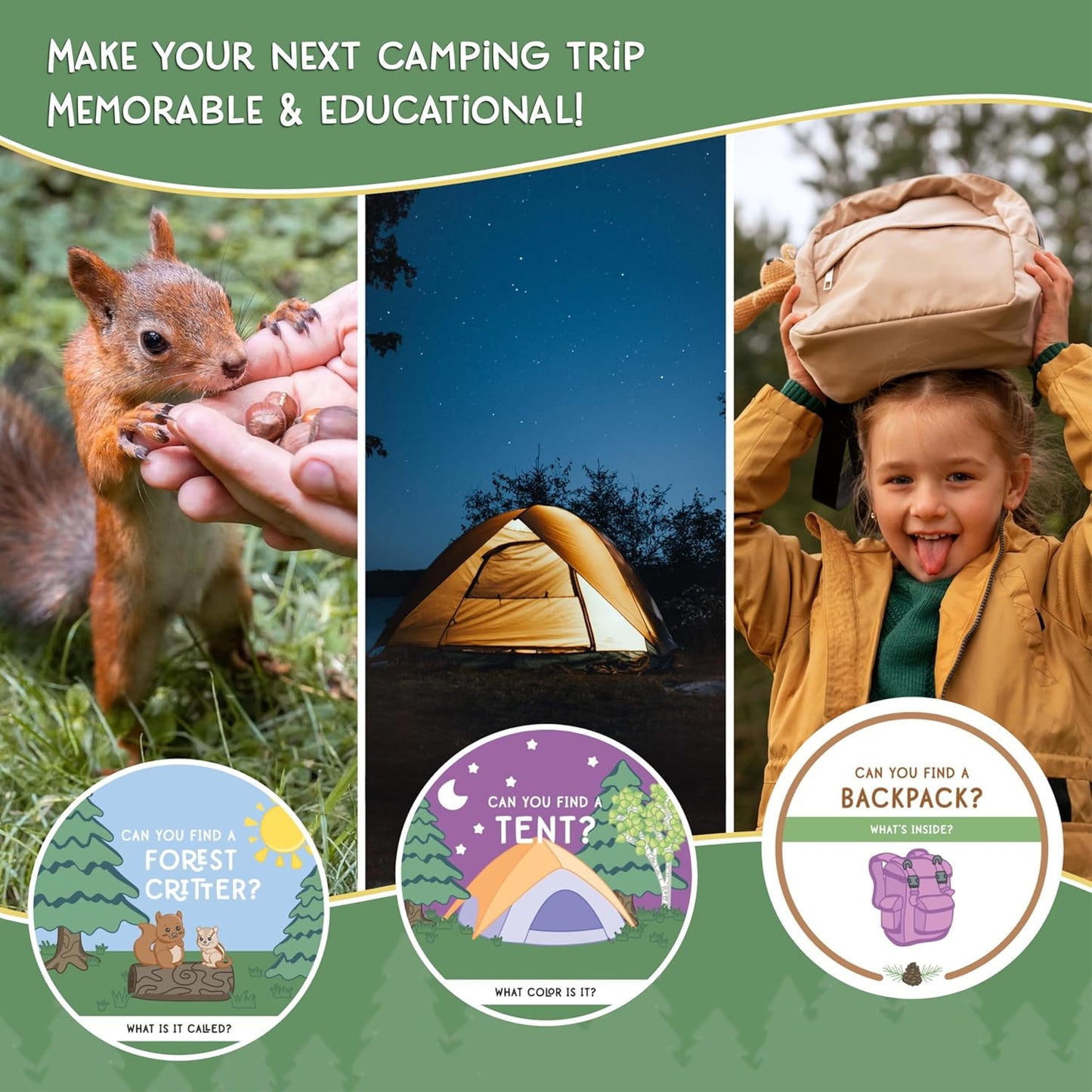 Children's Scavenger Hunt | Toddler Activities | Games for 2, 3 Year Old's & Up | Kids Educational Scavenger Hunt Cards (Camping Edition)