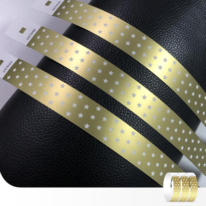 Neon Stars Yellow Green Paper Wristbands for Events, 100 Count 3/4" Paper Bracelets for Event Entry, Festivals, Parties, Clubs (Neon Star Yellow Green, 100)