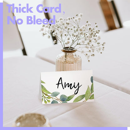 Gethelud 110 PCS Tent Cards, Small Blank Place Cards Delicate Seating Cards Blank Name Cards Escort Cards for Wedding, Table, Dinner Parties, Receptions (Each Measures 2” x 3.5”)